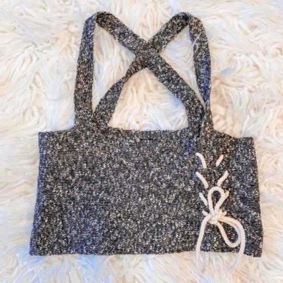 Knit Crop Tank, Small, Roberto Collina, tie rope detail - Picture 3 of 10